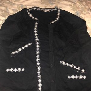 Black casual button down cardigan